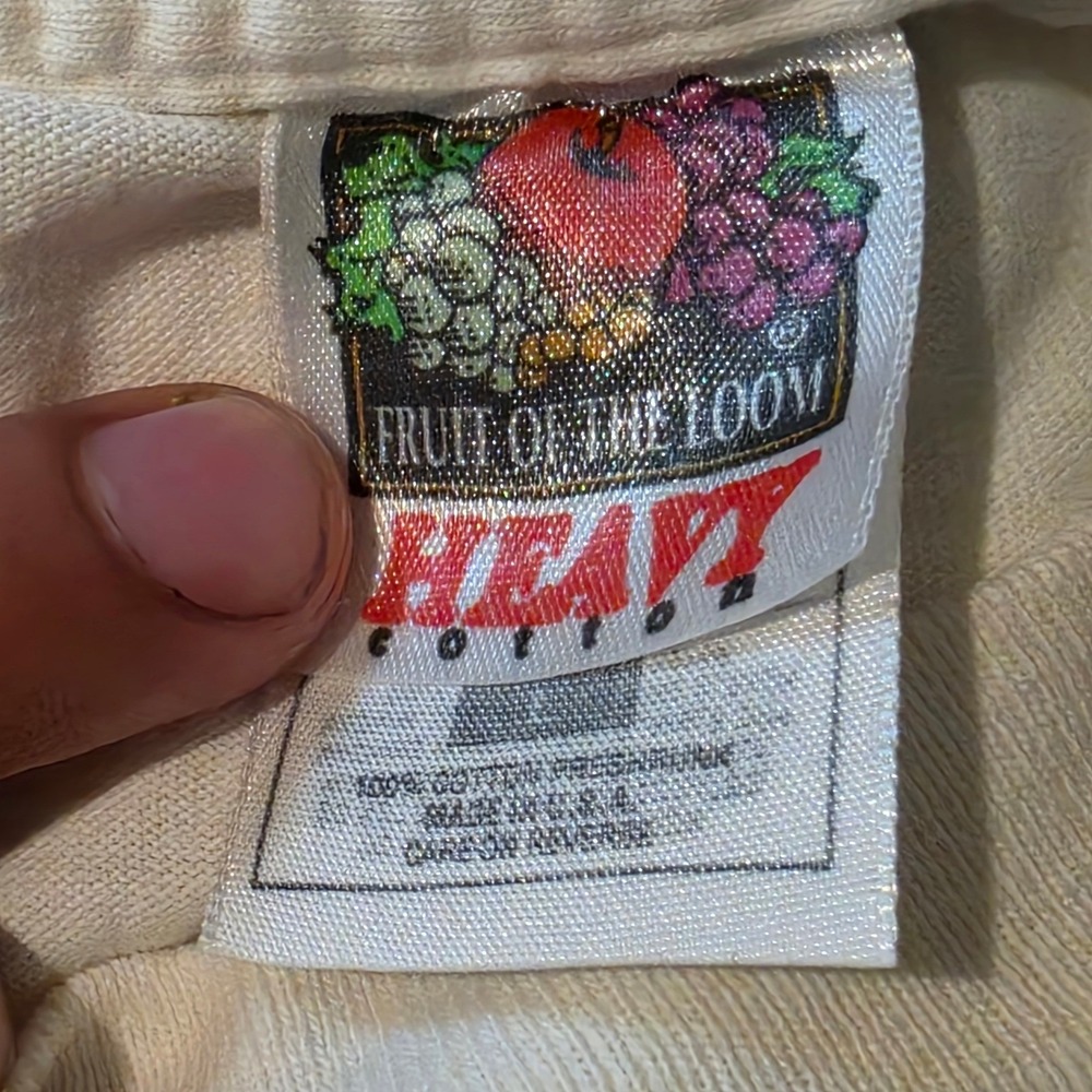 Vintage Fruit of the Loom Two Trees Stables T-Shirt Cream 90s Single Stitch L - Picture 4 of 8